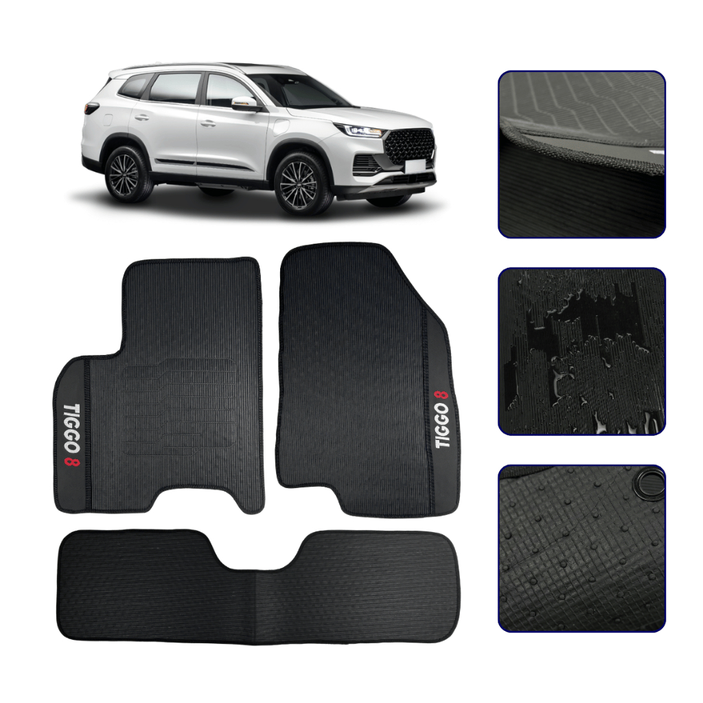 Tapete Emborrachado Para Tiggo 8 Pro Sport Hybrid 2020 a 2026 Todos os Modelos Jogo Automotivo