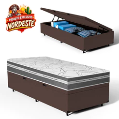 Cama Box Baú com Colchão de Molas Ensacadas Luve Solteiro 88cm