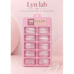 Tips Curvatura C Alongada Lyn Lab 100 Unidades Para Alongamento de Unhas