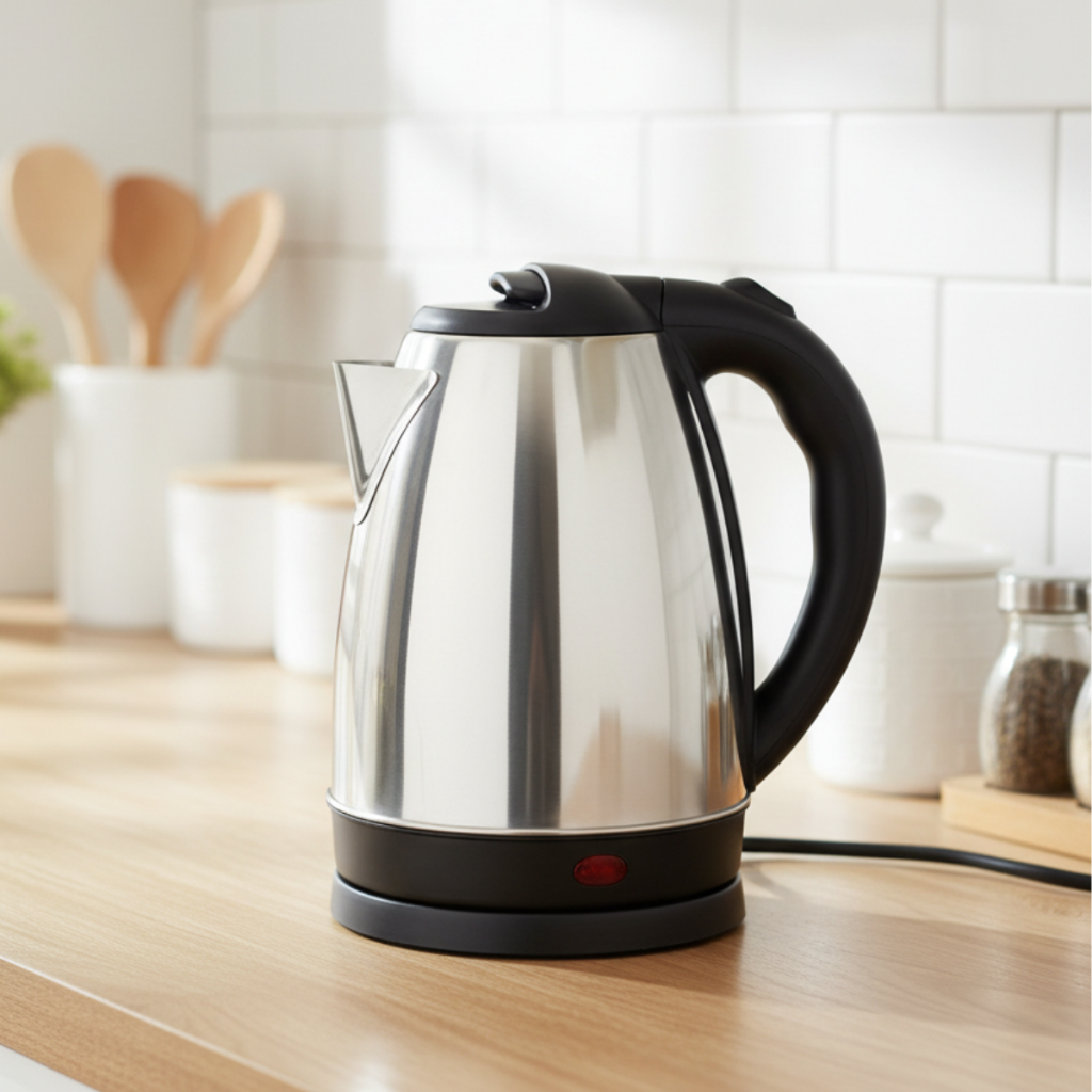 Chaleira Elétrica Jarra Café Chá 1,8L 127v e 220v Desligamento Automático Prática Base 360 Inox
