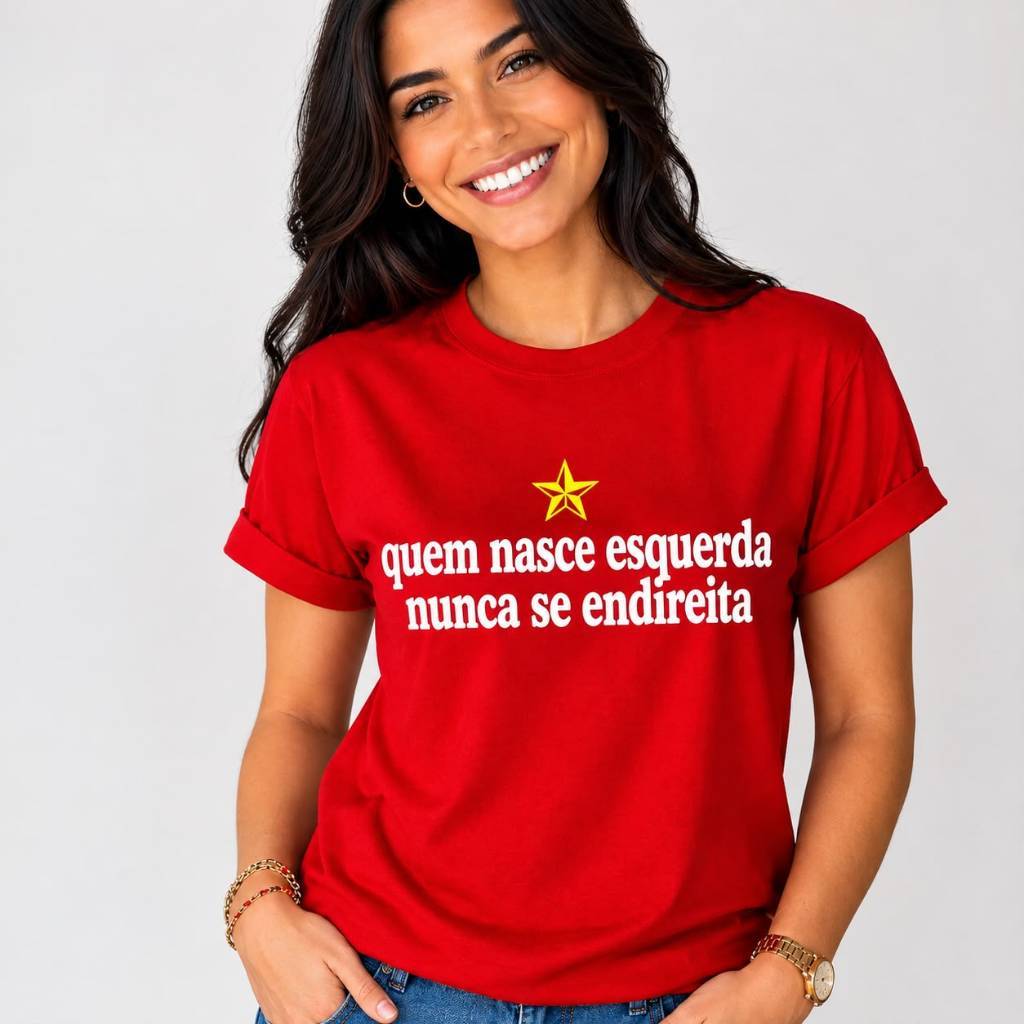 Camiseta Politica Lula Vermelha Unissex Estampas Variadas Camisa Básica T-shirt 100% Algodão Envio Imediato
