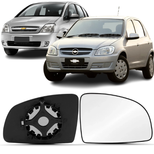 Lente Retrovisor Celta Prisma Meriva 2007 2008 2009 Á 2012 Com Base