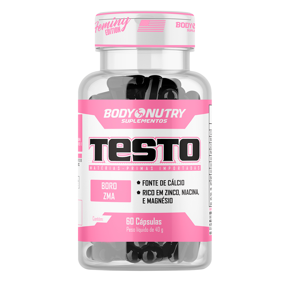 Testo Feminy Equilíbrio Feminino + Energia | Boro, Magnésio e Zinco 60 Cápsulas - Body Nutry