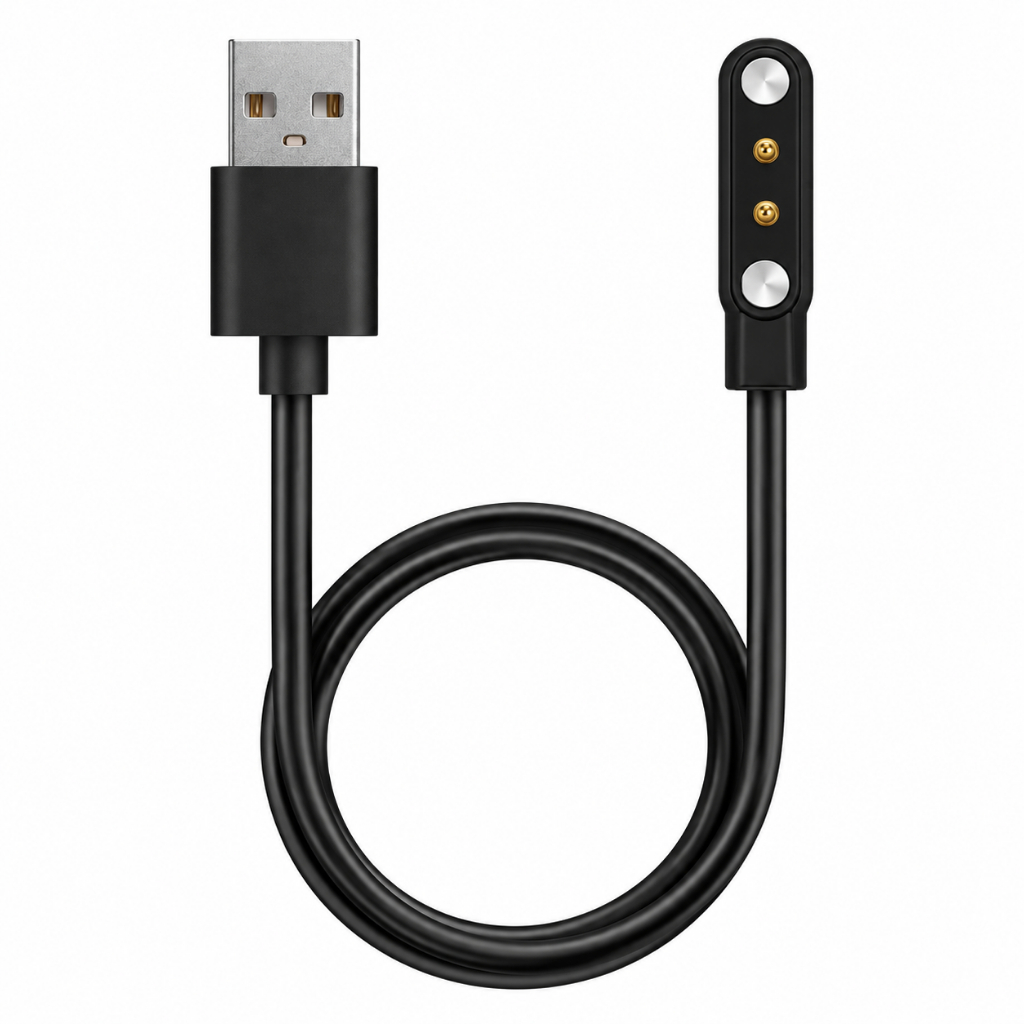 Cabo Carregador Magnético USB 2 Pinos Compatível Haylou Solar LS01 LS02 LS05