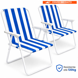 Cadeiras Espreguiçadeira Dobrável Resistente Reforçada Camping Praia