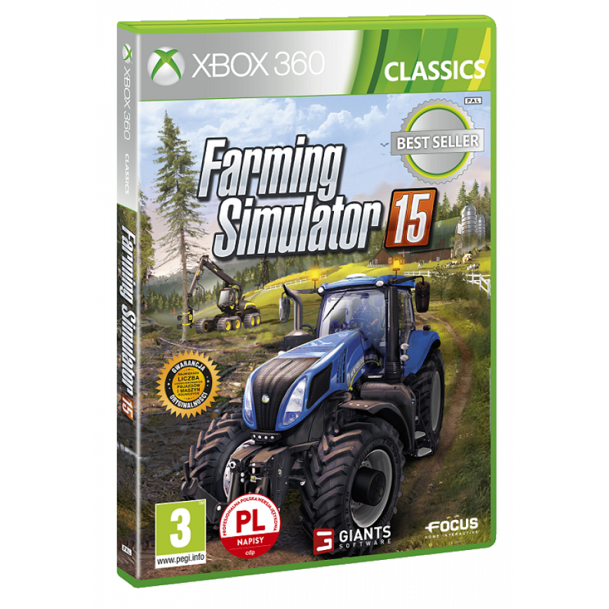 Farming Simulator 15 - Xbox 360 - APENAS Desbloq/RGH/LTU - Capa Premium Hd - Midia Fisica - Box Verde