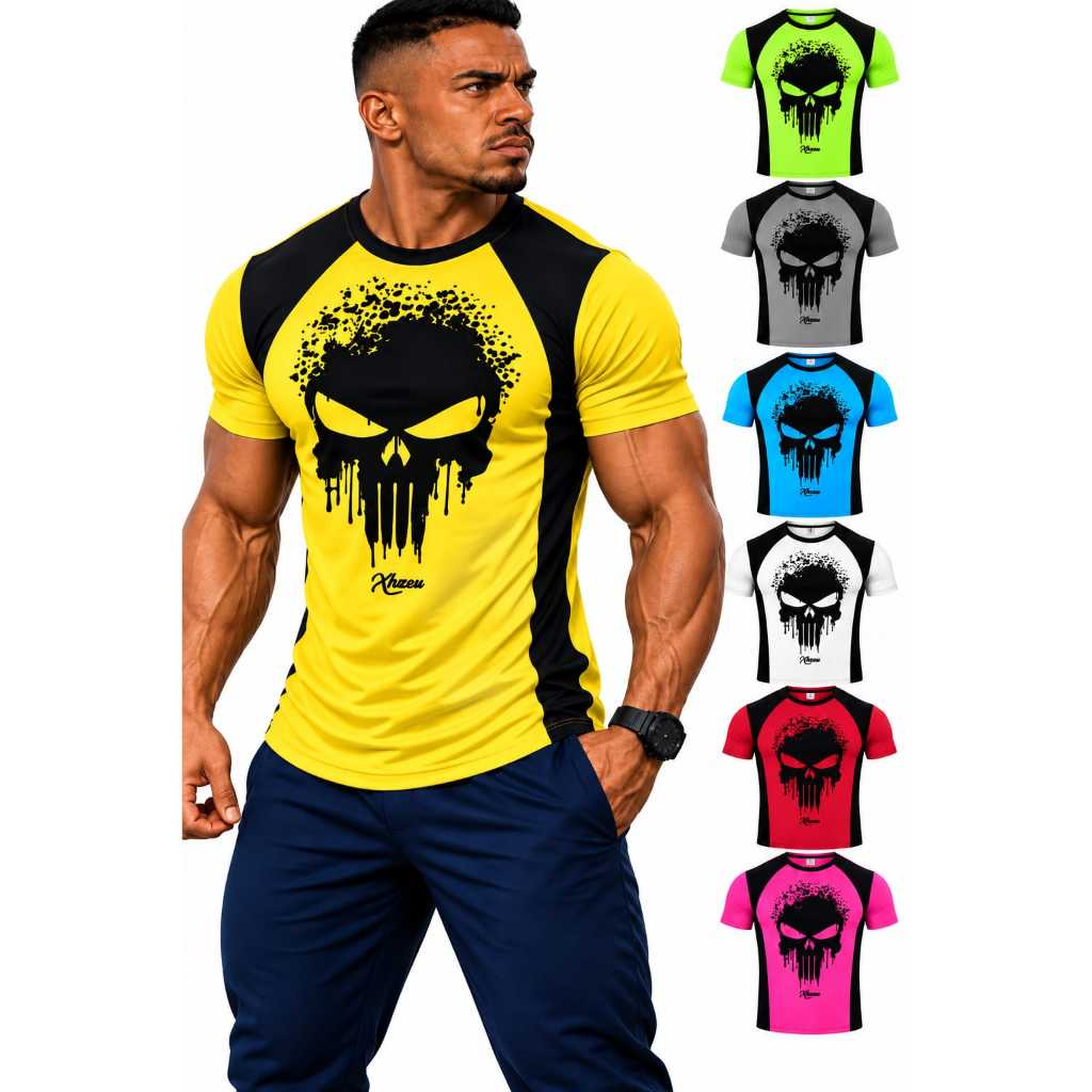 Camiseta Longline Masculina Dry Fit Academia Musculação Caminhada Corrida XHZEU