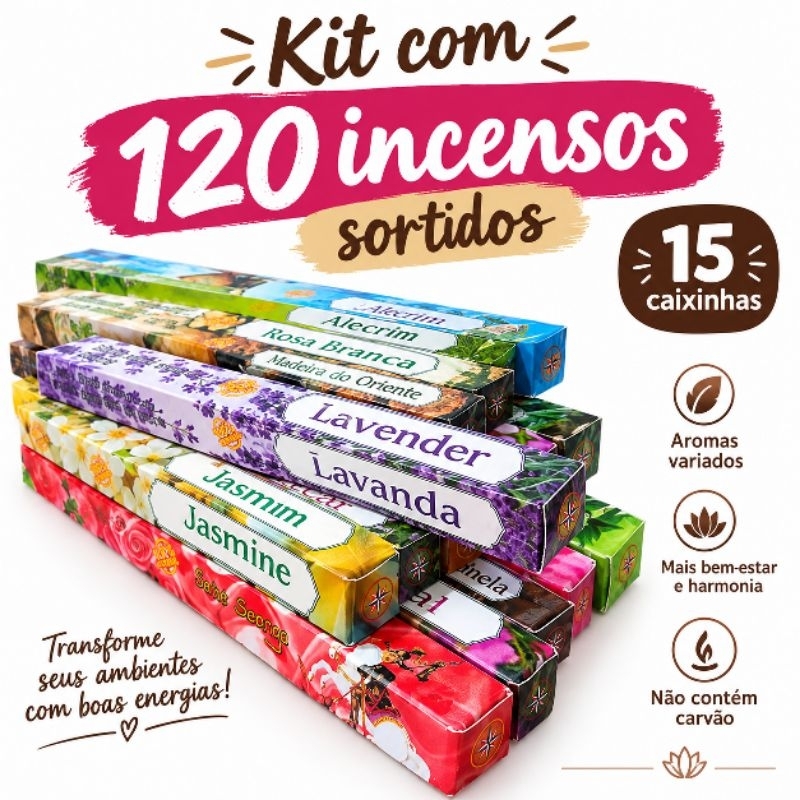 Imagem Incenso Natural Sortido/ Special Blend/ Caixa com 15 caixinhas 120 varetas