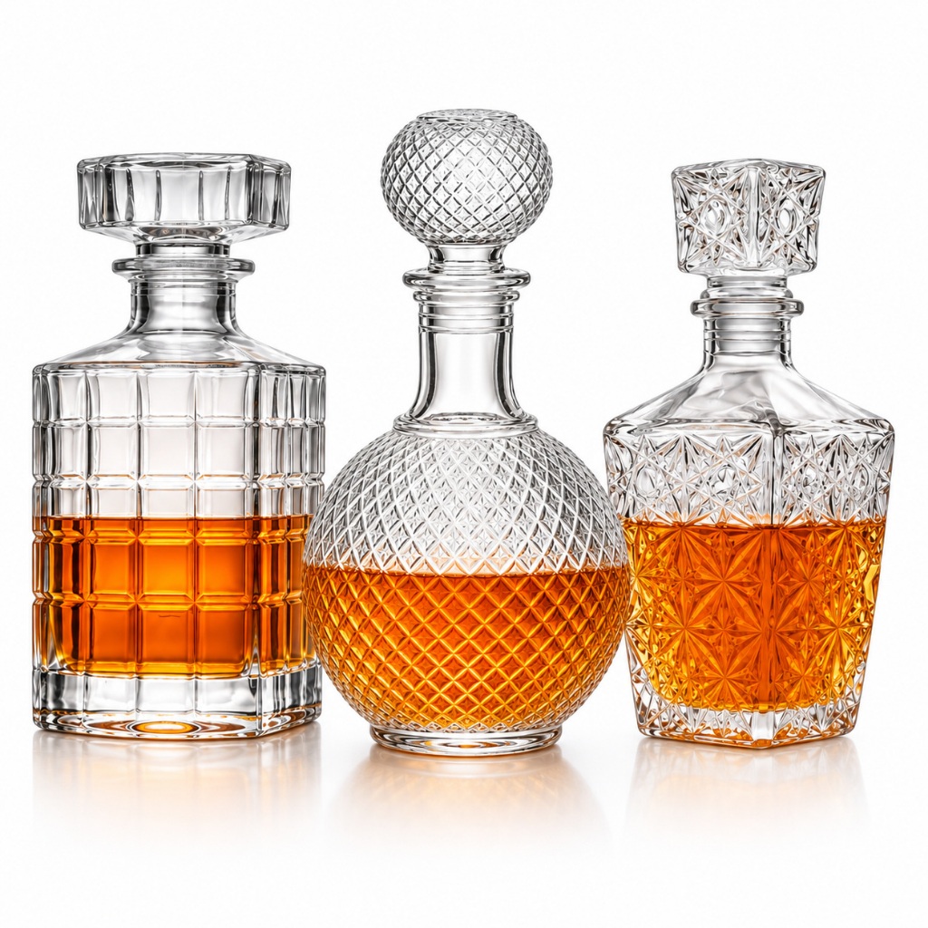 Garrafa Whisky Licor Vidro Transparente Cristal Licoreira Bebida Suco Vinho Cachaça Decanter Bar