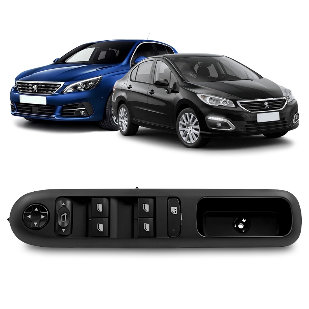 Botão Comando Vidro Elétrico Peugeot 308 3008 408 5008 Regulagem Retrovisor Sem Rebatimento