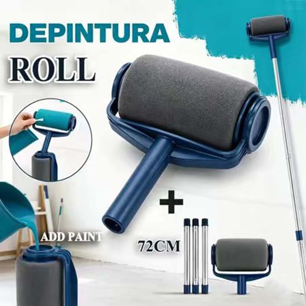 Rolo de Pintura Mágico com Reservatório 500ml Antirrespingos + 72 cm Cabo