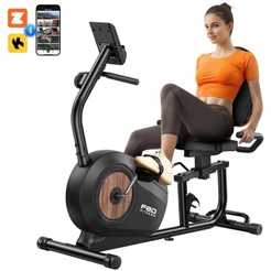 Bicicleta Ergométrica Horizontal Magnética Até 160kg 16 Níveis com APP para Academia em Casa FED