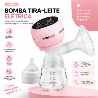 Bomba Tira-Leite Elétrica Recarregável USB com 3 Modos e 9 Níveis de Intensidade