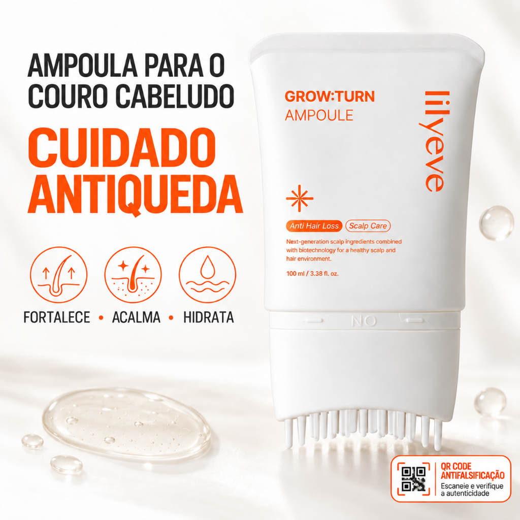 Lilyeve Grow Ampoule 100 ml Ampola para Couro Cabeludo, Textura Leve e Rápida Absorção