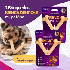 Kit 2 Brinquedo Osso Bamboo Brinca Dent One Sabor Bacon - V - Pequeno