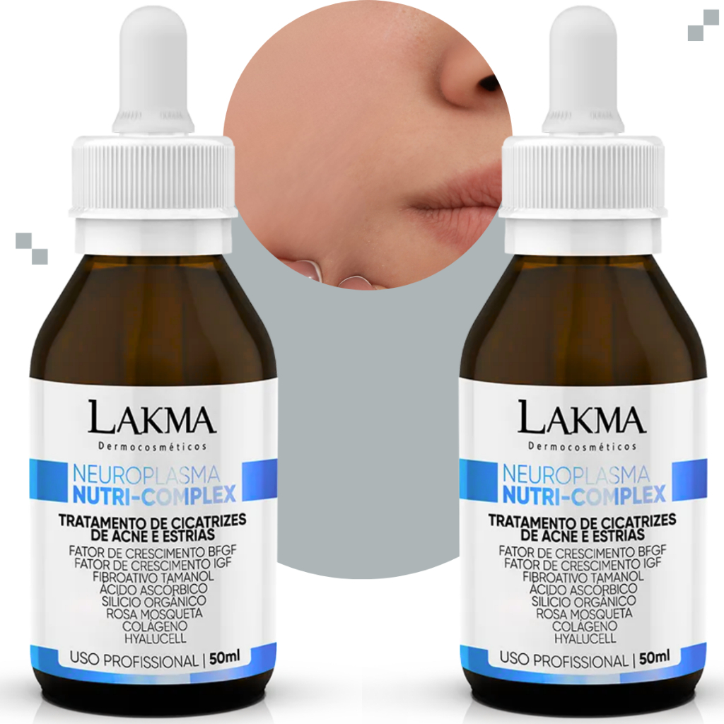 Kit 2 Neuroplasma Nutri Complex 50ml Marcas Acne Estrias Todos os Tipos de Pele Lakma