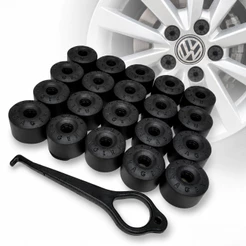 Kit 20 Capa de Parafuso 17" da Roda Golf Gol Polo Fox Jetta Bora Virtus Tiguan Nivus