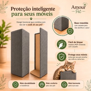 Kit 2 Arranhador De Canto Para Gatos Protetor Sofá Cama Box