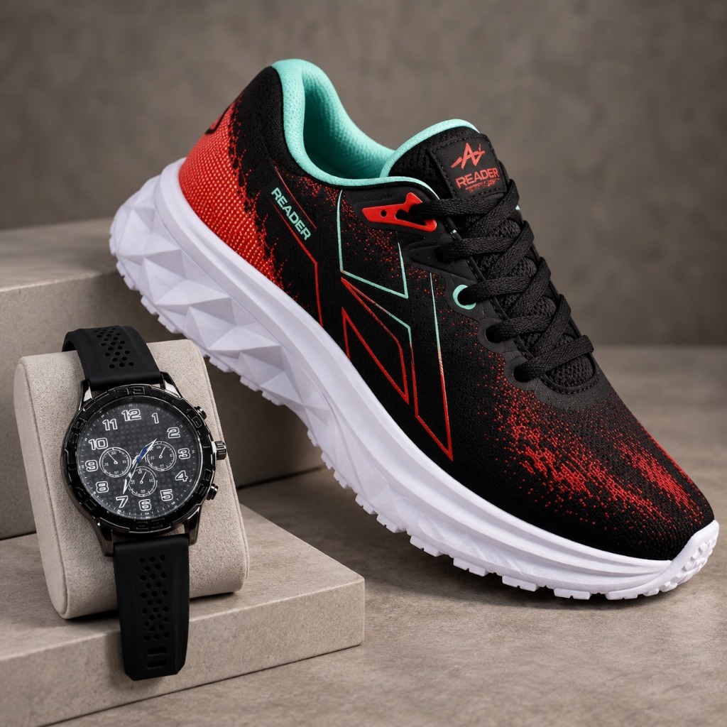 Kit Tênis masculino Racer casual esporte + rélogio masculino estiloso