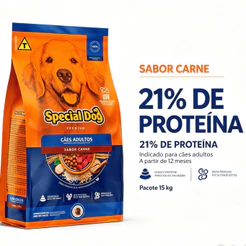 Ração Special Dog Premium Cães Adultos Sabor Carne 15kg - Envio Imediato