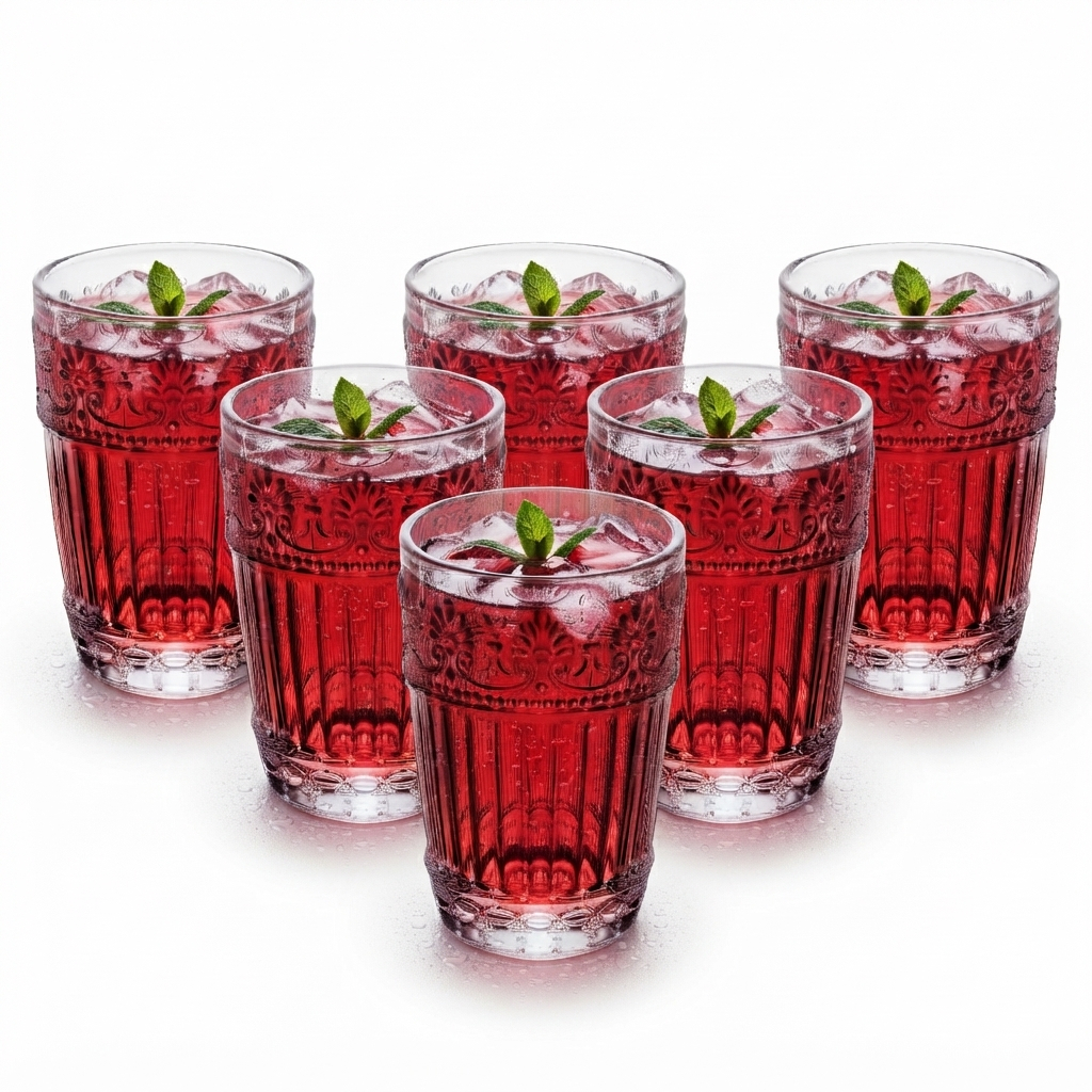 Conjunto 6 Copos Mauve Wolff 350ml Vidro Copos para Agua Sucos Bebidas Mesa Posta e Uso Diário Qualidade Praticidade Uso