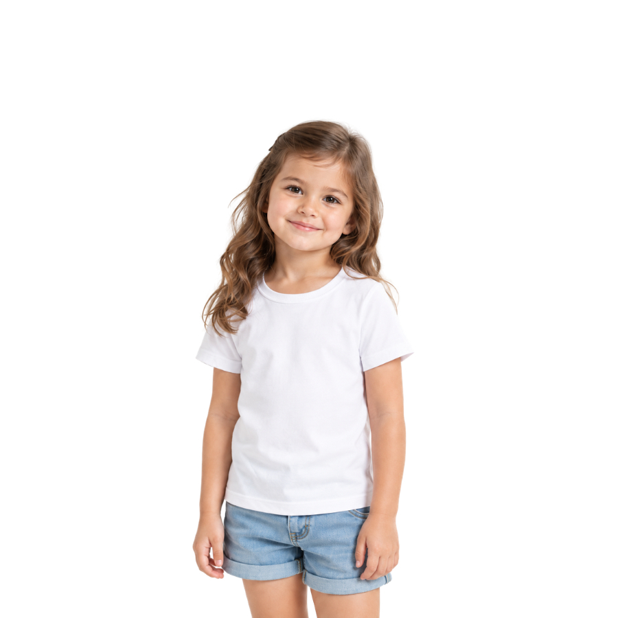 Camiseta Infantil Unissex Tradicional Algodão Blusa Lisa — imagem 2 de 2