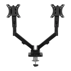 Suporte Articulado P/2 Monitores Zinnia Nimbo 210, 13" a 32", Pistão a Gás, USB 3.0 / USB-C, Preto, ZNO-USB210-BL01-V2