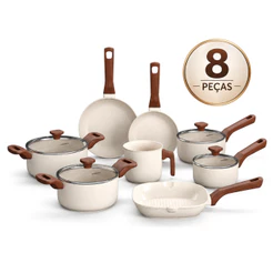 Kit Conjunto de 8 Panelas Indução Mimo Style Pratic Cook Marmol