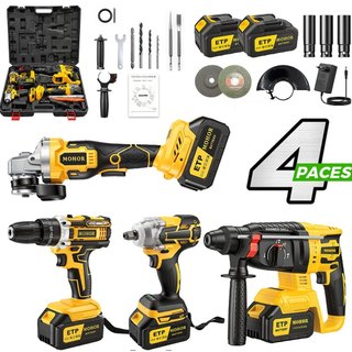 Kit Ferramentas Eletrica Parafusadeira Martelete Esmerilhadeira Lixadeira Furadeira Chave…