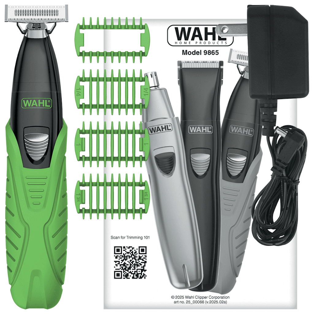 Wahl Aparador de Pelos e Barba Trim Ninja Blade Verde Com Lâmina de Longa Duração e Auto fiável