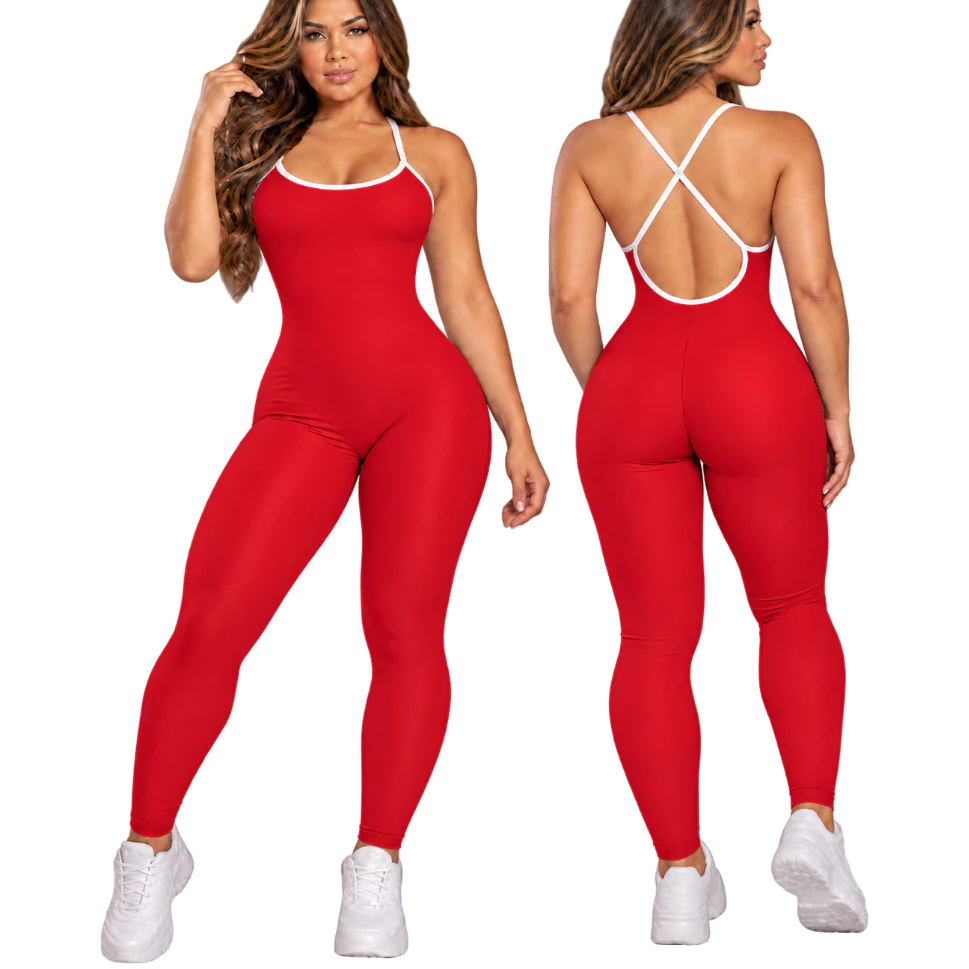 Macacão Feminino Academia Suplex Premium Costa Nua Longo