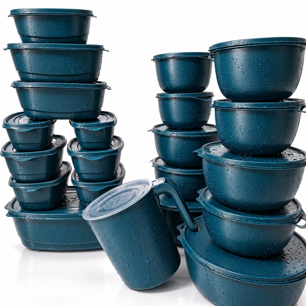 21 Potes Plásticos - Multiuso para Alimentos, Mantimento, Vasilha Livres De BPA e Herméticos