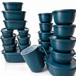 21 Potes Plásticos - Multiuso para Alimentos, Mantimento, Vasilha Livres De BPA e Herméticos