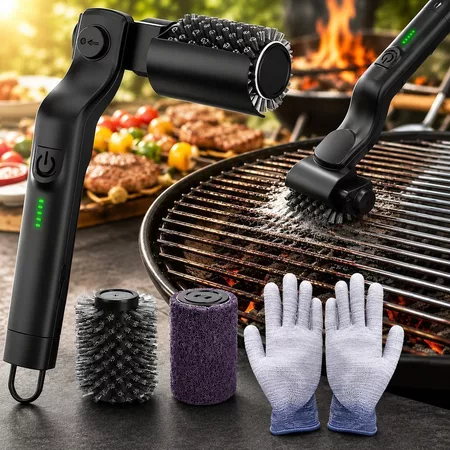 Escova Elétrica para Grelhas 3 em 1 25W 2600mAh Recarregável Type-C 3 Velocidades IPX7