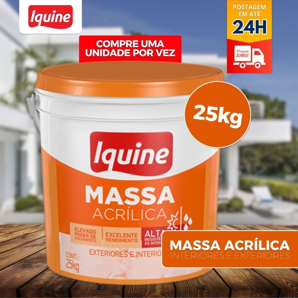 Massa Acrílica 25kg | Áreas Interna E Externa Iquine