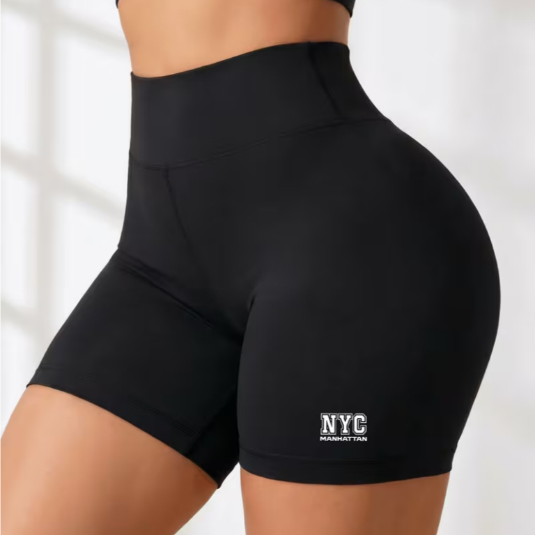 Short Feminino Suplex Premium NYC Cidade Academia Cós Alto Feminino Fitness De Academia Zero transparência Estampado