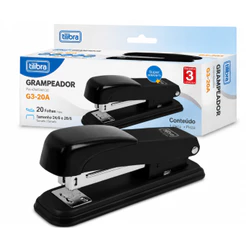 GRAMPEADOR DE MESA TILIBRA G3-25A PRETO 25 FOLHAS PARA ESCOLA ESCRITÓRIO