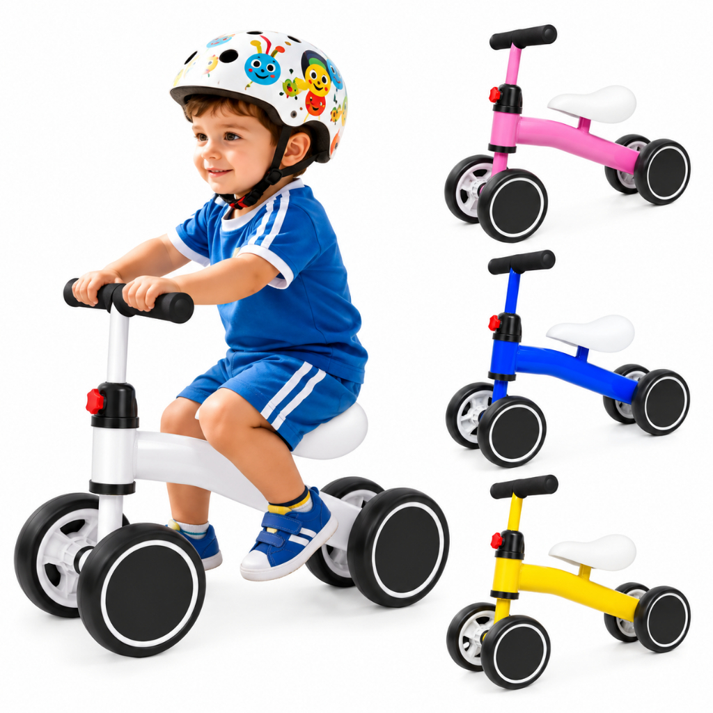 Bicicleta De Equilíbrio Para Crianças Andador baby Infantil Sem Pedal 4 Rodas kids Presente de Natal quadriciclo bebê