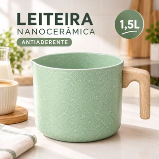 Leiteira Fervedor Cerâmica Antiaderente 1,5L 14cm Nanocerâmica para Fogão Indução Gás Elétrico
