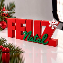 Feliz Natal Enfeite Decoração Natalina letreiro para Mesa