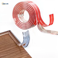 Protetor de Quina e Borda Transparente PVC Flexível Autoadesivo para Mesa Móveis 2m 4m 6m