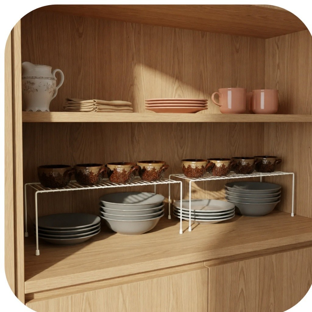 Kit 2 Organizador Prateleira 51cm Cozinha Multiuso Armario
