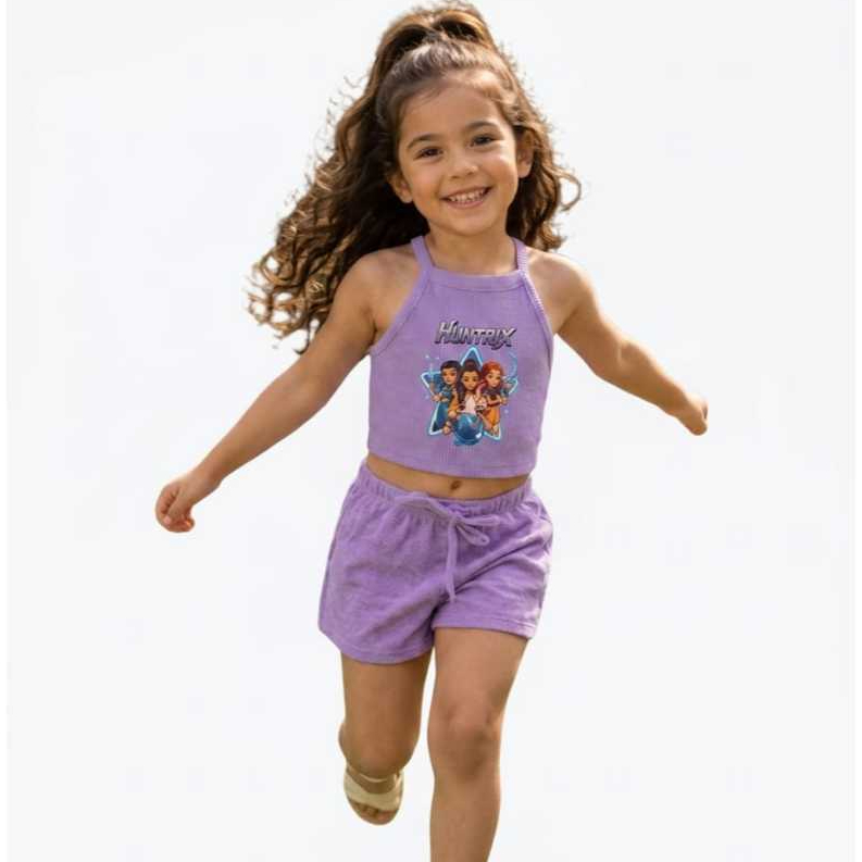 Conjunto Infantil Menina Verão | Blusa + Short Temático - Pronta Entrega