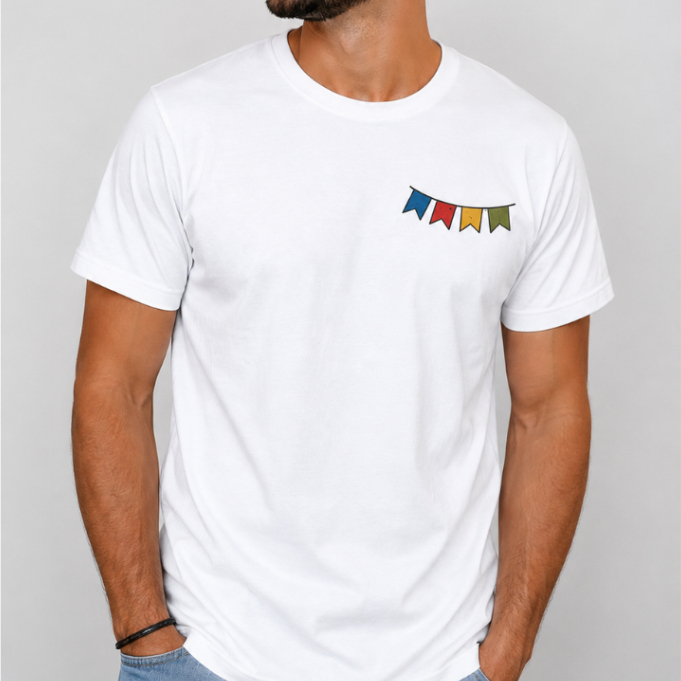 Camiseta Camisa Masculina Bandeiras de Festa Junina Lançamento Premium 100% Algodão