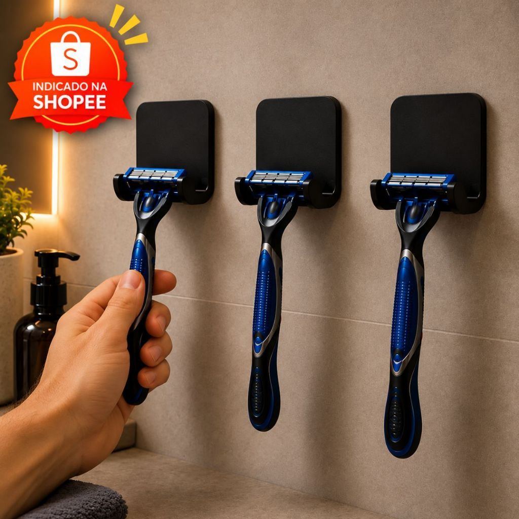 Suporte Gillette Parede Porta Gilete Lamina Prestobarba Barbeador Organizador Banheiro