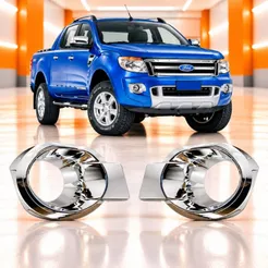 Par Moldura Cromada Milha Ranger 2013 2014 2015 2016