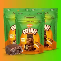 Kit 3 Pacotes Bombom Zero Açucar Banana Chocolate Sem Gluten Mini Sobremesa 60g Flormel Doce Fit