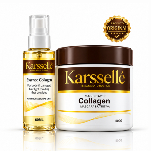 Kit Capilar Karssellé Máscara de Hidratação Colágeno 500g  e Óleo Finalizador 60ml Rícino
