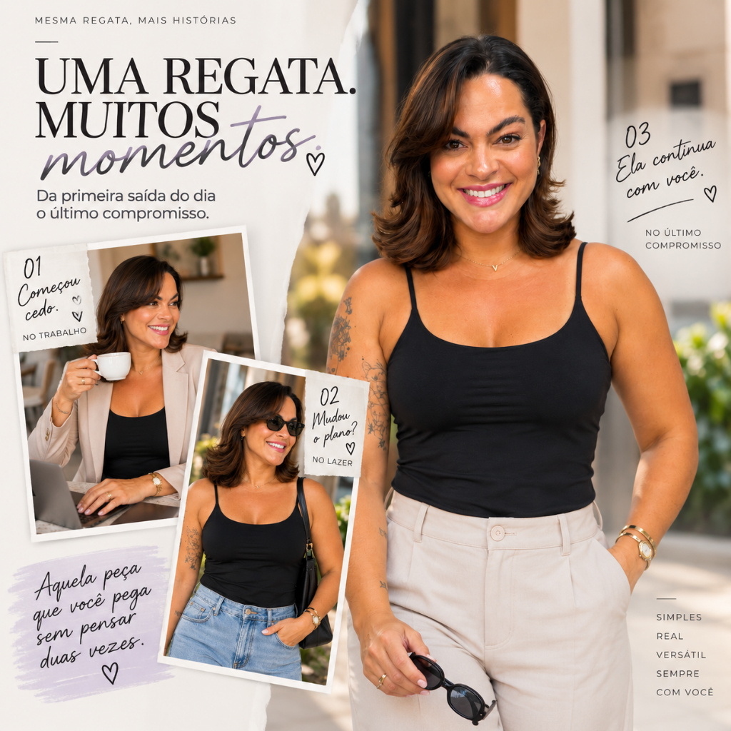 Blusa Regata Feminina Alça Fina Poliamida Com Elastano Premium Básica Confortavel Blusinha Tendencia 2026