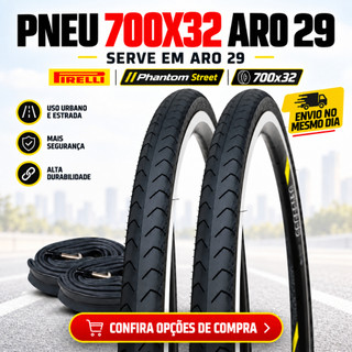 Pneu 700x32 Aro 29 Pneu Fino Aro 29 Pneu 700 32 Phantom Street Pirelli Slick Urbano Asfalto